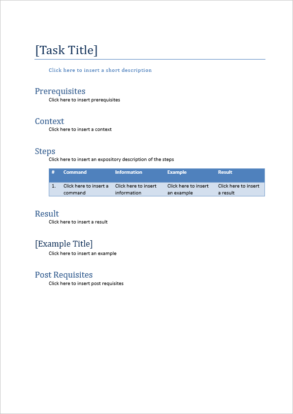 DITA Task Template