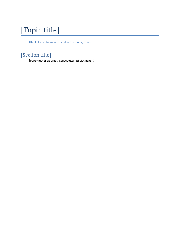 DITA Topic Template